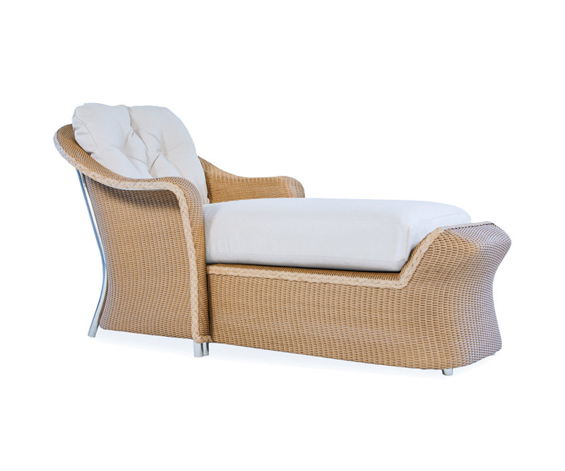 Reflections Outdoor Chaise Lounge, White, Beach Navy