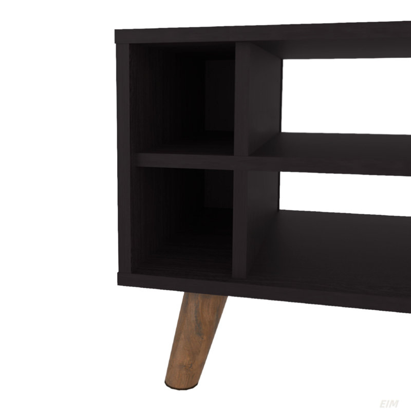 Table basse avec rangement ouvert Wengue, Noir, noir, noir, noir, Brun