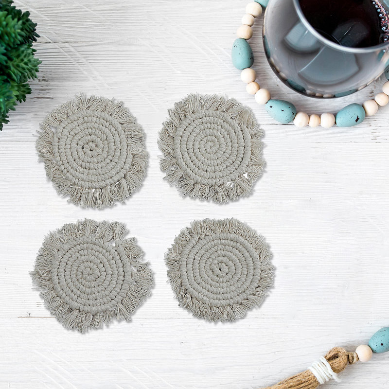 Ensemble de sous-verres ronds en coton 4 pièces Ih Casadecor