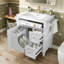 Meuble-lavabo de 30 po avec lavabo supérieur, meuble-lavabo moderne avec 2 tiroirs et tiroir escamotable, meuble-lavabo simple-107087785