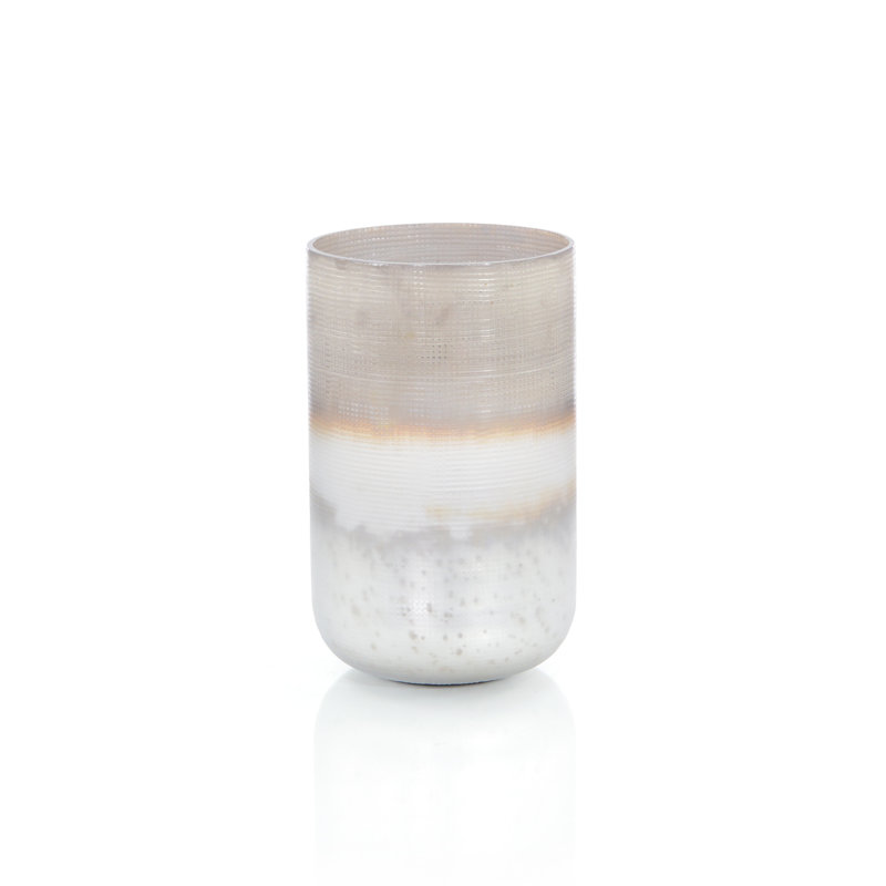 Mid-Size Seabrook Glass Vase, 7.5" H x 7.5" W x 6.8" D