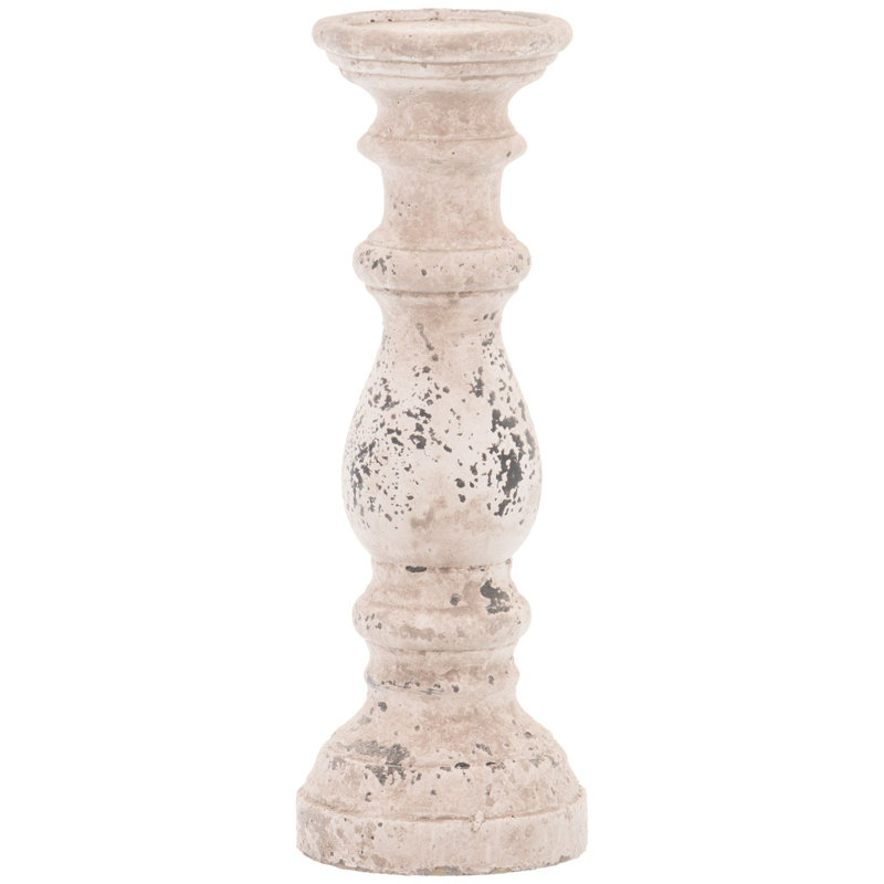Wood Tabletop Candlestick, 38cm H x 14cm W x 14cm D