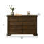 Commode 9 tiroirs Traditional, finition noyer antique