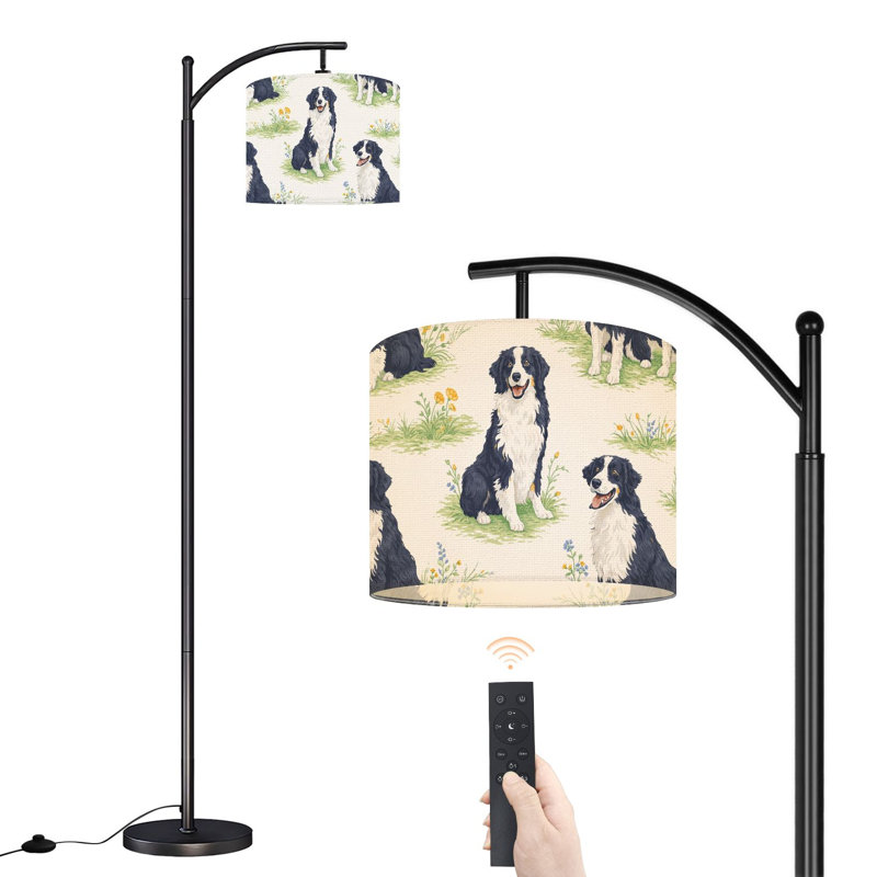Lampe sur pied à arc avec abat-jour réglable Border Blue