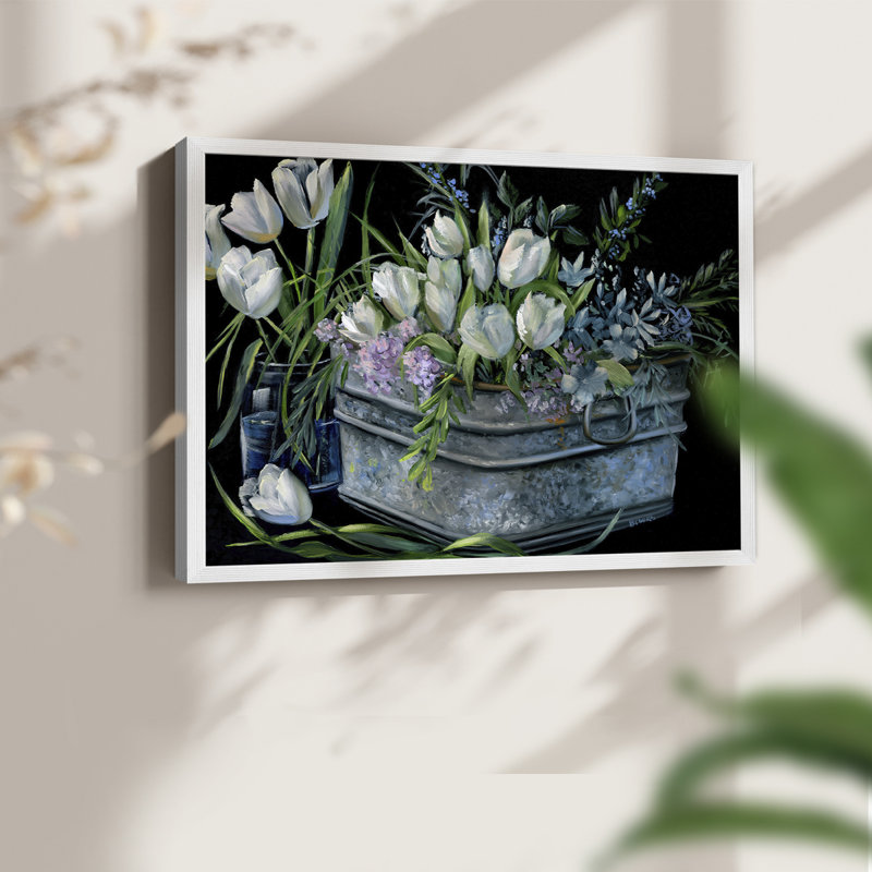 Wild Tulips -Framed Print - Restickable, 22" H x 28" W, White