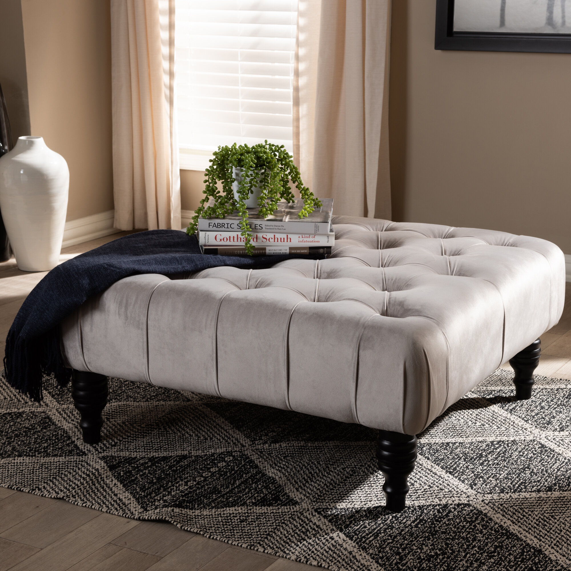 Kaufmann tufted on sale cocktail ottoman