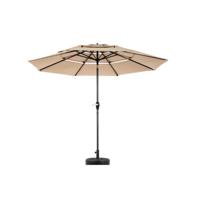 Parasol d'extérieur rectangulaire double face Ft avec manivelle, grand parasol pour patio, jardin et piscine (kaki)