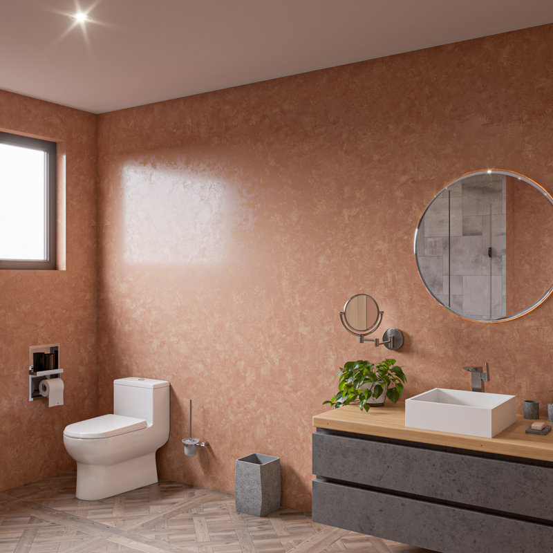 Gray Matte Geometric Concrete Bathroom Waste Bin