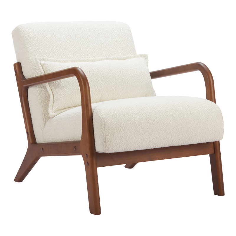 Fauteuil d'appoint rembourré moderne avec dossier pour la chambre à coucher ou le coin lecture