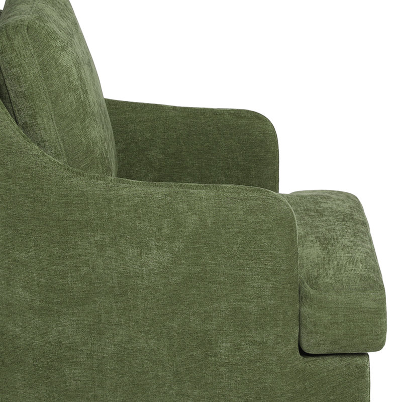 46.99 cm H Upholstered Chenille Armchair, GREEN