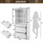 Grande armoire de rangement autoportante avec portes en verre et 3 tablettes réglables à fermeture en douceur-1444628832
