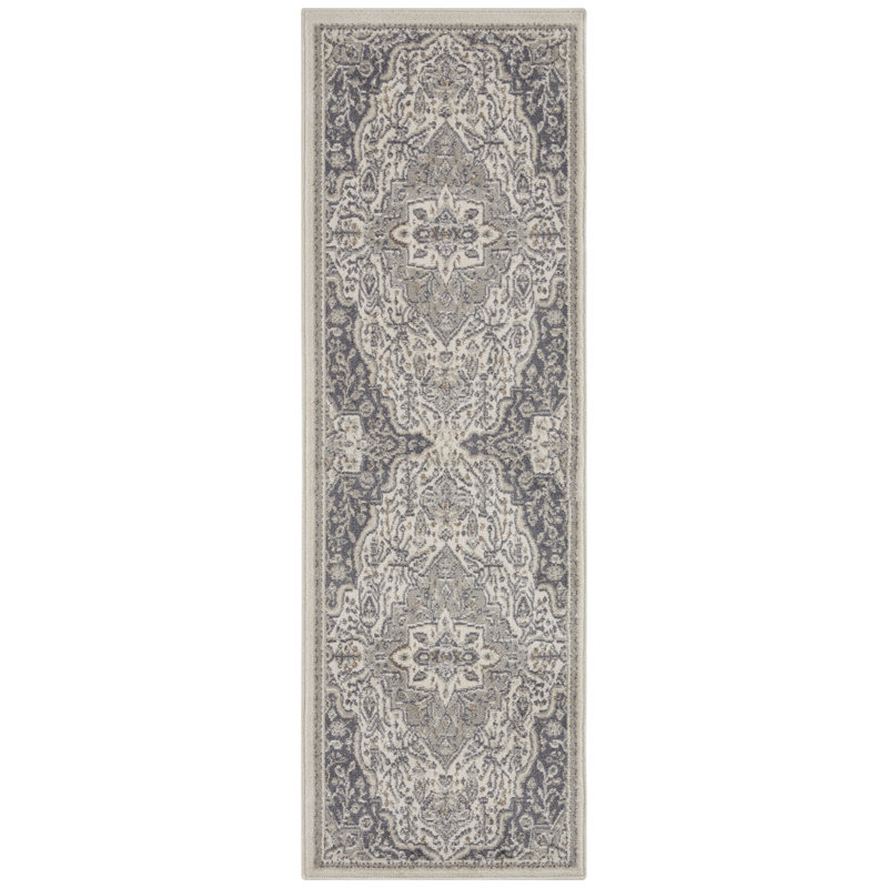 Terrain Ivory/Grey/Black Rug, Runner 80cm x 200cm