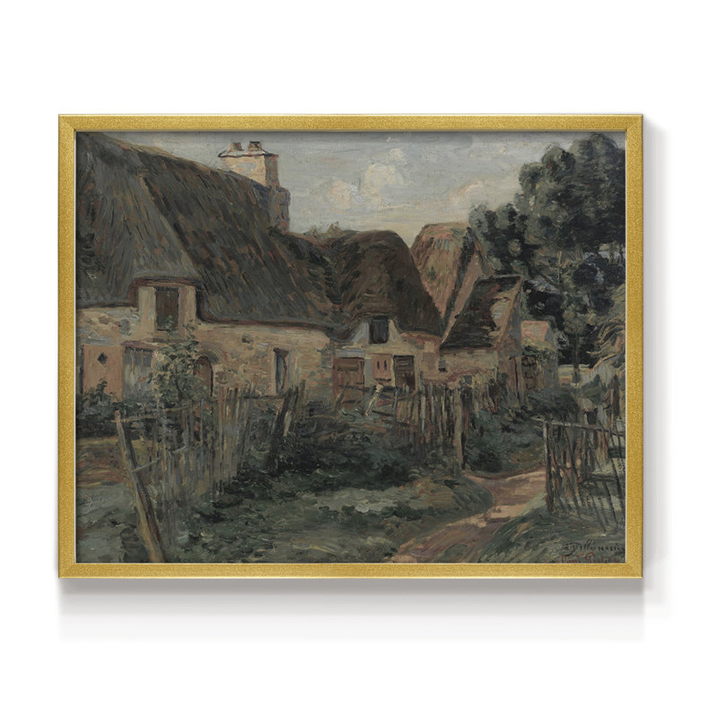 Paysages rétro-DCCDX-impression encadrée - réaménageable, H 22 po x l 28 po, Or