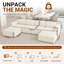 Modular Corduroy Boneless Sofa With 2 Ottomans, No Assembly Required, With High Rebound Sponge-132209310-132209314