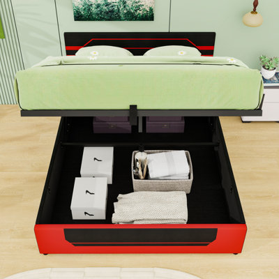 Upholstered Platform Bed with Padded Headboard