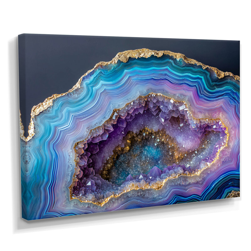 Décoration murale Agate Dream River V - Géode de pierre, H 12 po x l 20 po, Toile tendue, Ne s’applique pas