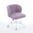 Fluffy Purple Ergonomic Adjustable Swivel Desk Chair with Colorful Wheels - Violet-1266836196