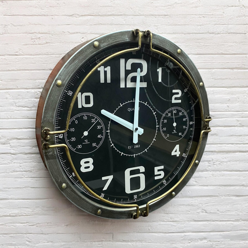 Tigela Metal Wall Clock – Hand-Finished Analog Decorative Clock for Living Room, Kitchen or Office Wall Décor