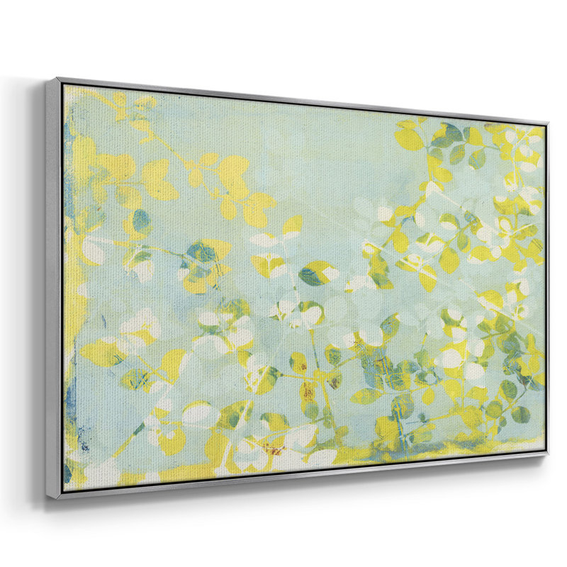 Lumière verte encadrée sur toile, H 27 po x l 41 po x P 2 po, Argent