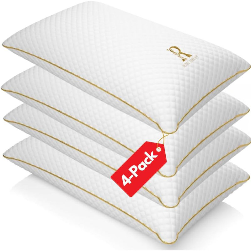 Royal Therapy Memory Foam Pillow, Adjustable Shredded Odor-Free Pillow for Neck & Shoulder Pain Relief, Support for Back, Stomach, Side Sleepers, CertiPUR-US