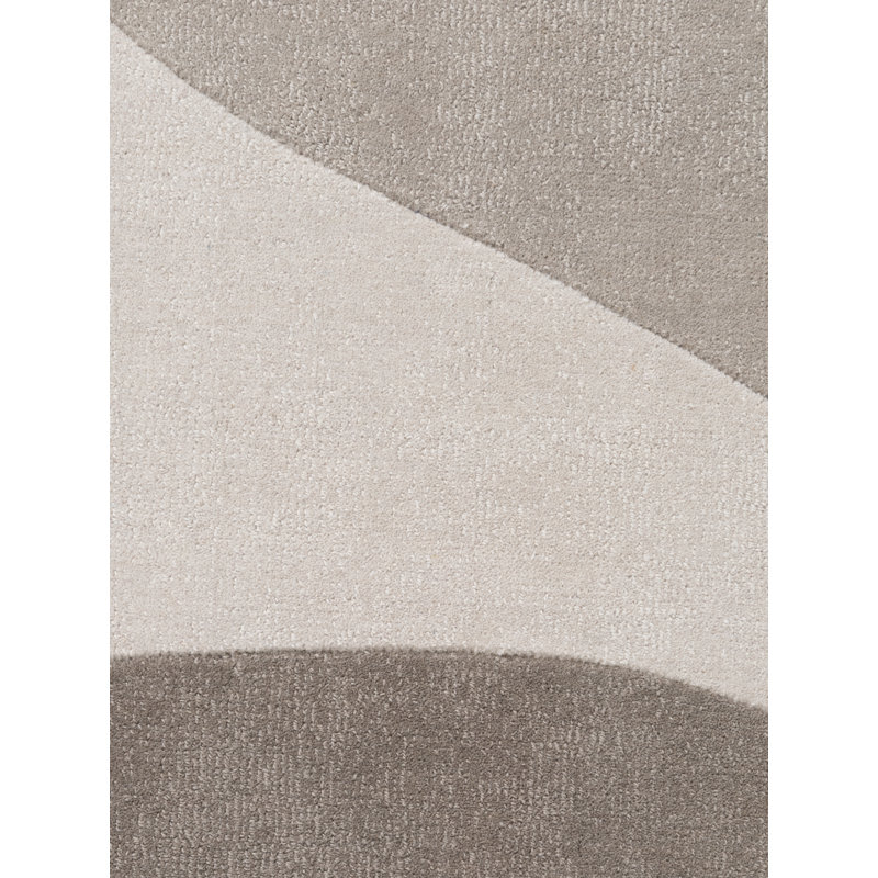 Derien Abstract Wool Hand Woven Area Rug, Beige, Rectangle 200 x 300 cm