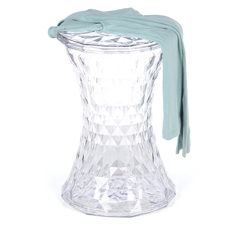 Stone Accent Stool, Crystal Clear