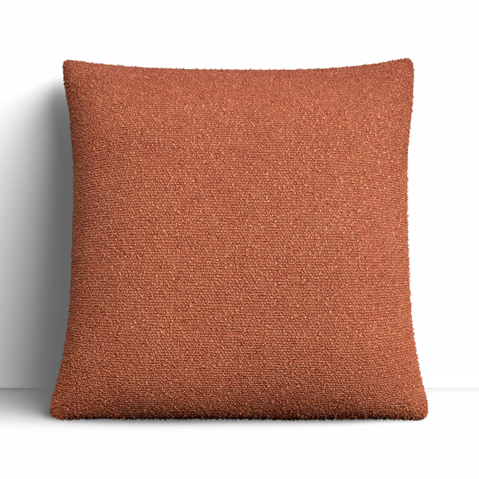 Amalfi Boucle Throw Pillow, 18" x 18", Down, Rust