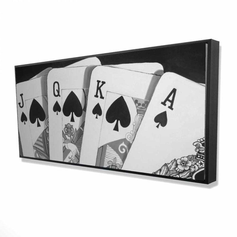 Toile de jeu de cartes noir et blanc | Man Man Home Decor