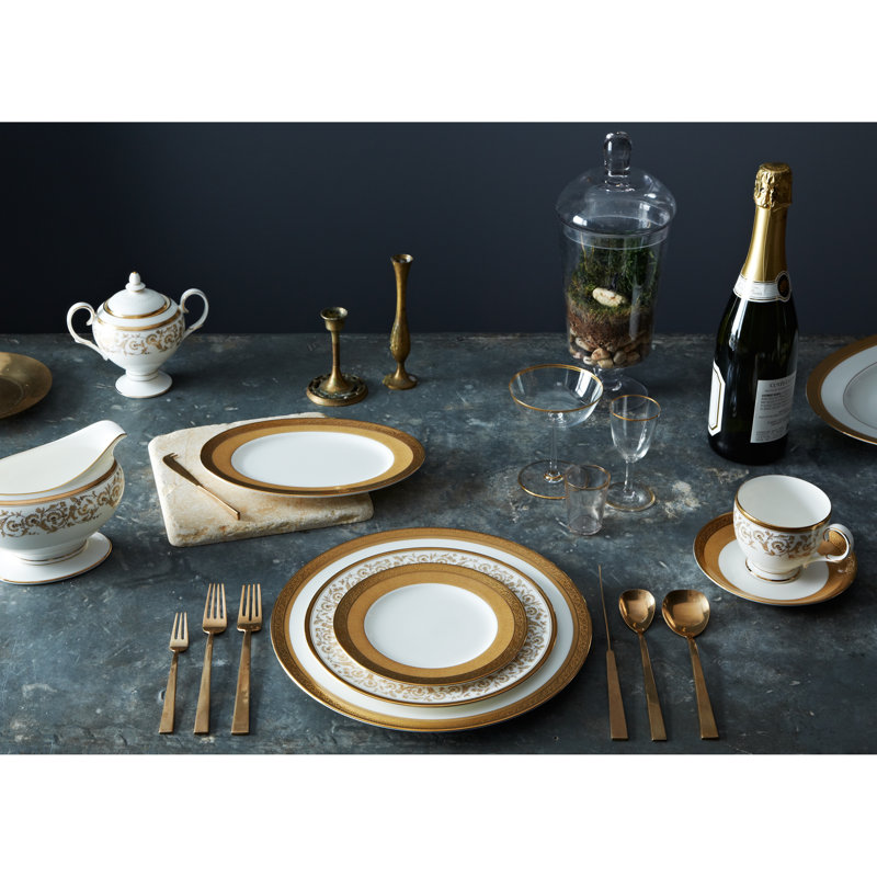 Noritake Summit Set Of 4 Saucers, 6", Gold