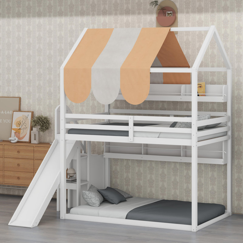 Lit House avec auvent, Blanc