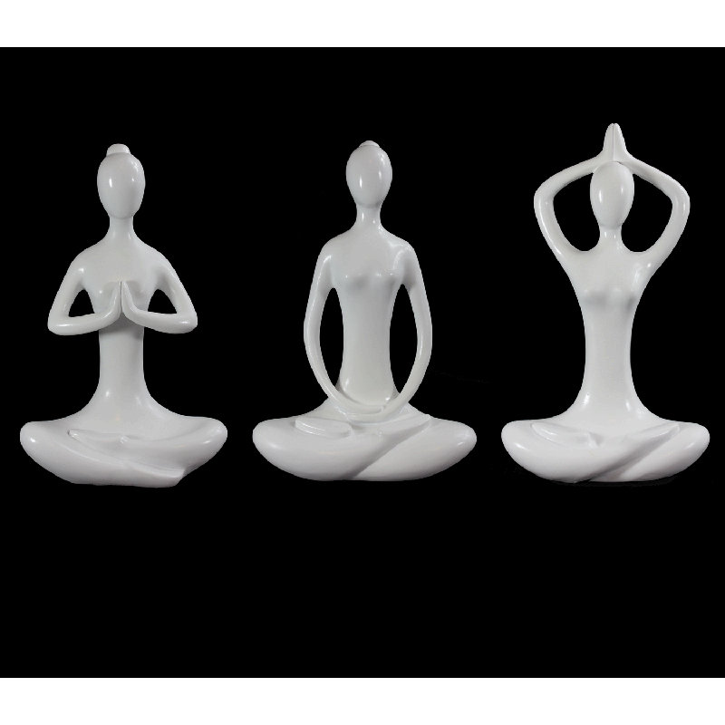 Ensemble de 3 statues de yoga Farnung