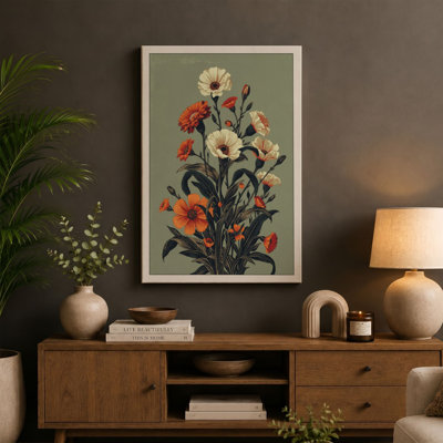Carnation Study Botanical - Wrapped Canvas