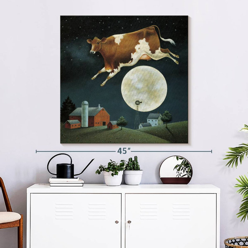 Crowle Cow Jumps Over The Moon, 33" H x 33" W