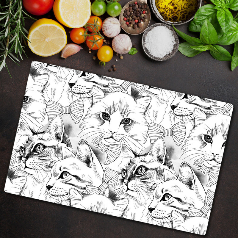 Tannis Elegant Cats Chopping Board, 60cm L x 52cm W