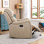 Fauteuil inclinable manuel en cuir végétalien moderne large de 37 po avec porte-gobelet Westwick-180174633