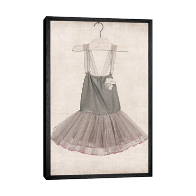 Grey Tutu Ballerina Dress 1 Piece Wall Art on Canvas