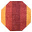Tapis écologiques en laine noué à la main Manns - Octogone | Orange et rouge | Design contemporain | Tapis pour le salon, la chambre à coucher-1235218623