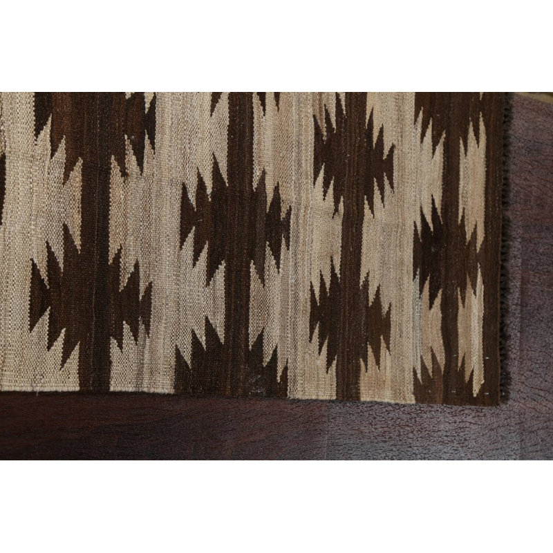 Tapis kilim en laine à teinture naturelle tissé à plat 5 x 7