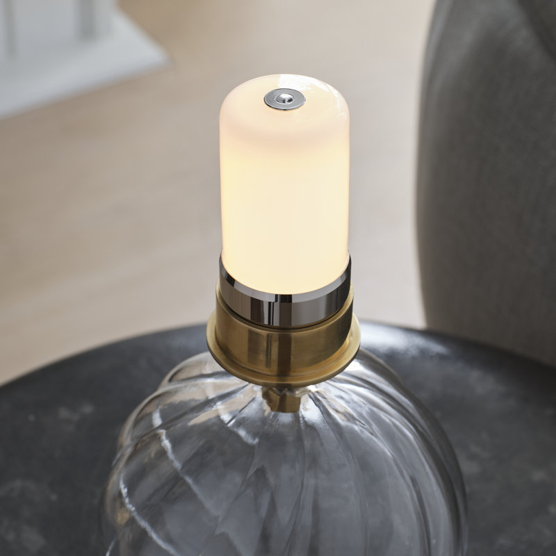 Talia Cordless LED Table Lamp by Julie Neill, Clear/Gold