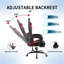 Ebern Designs Adjustable Reclining Ergonomic Faux Leather Swiveling PC & Racing Game Chair with Footrest-739421475