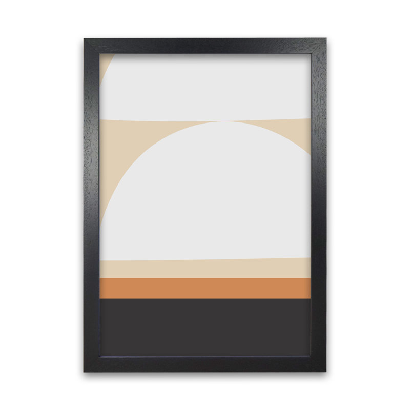 White Abstract Shapes A Original - Print, Black Frame, 42cm H x 30cm W x 3cm D