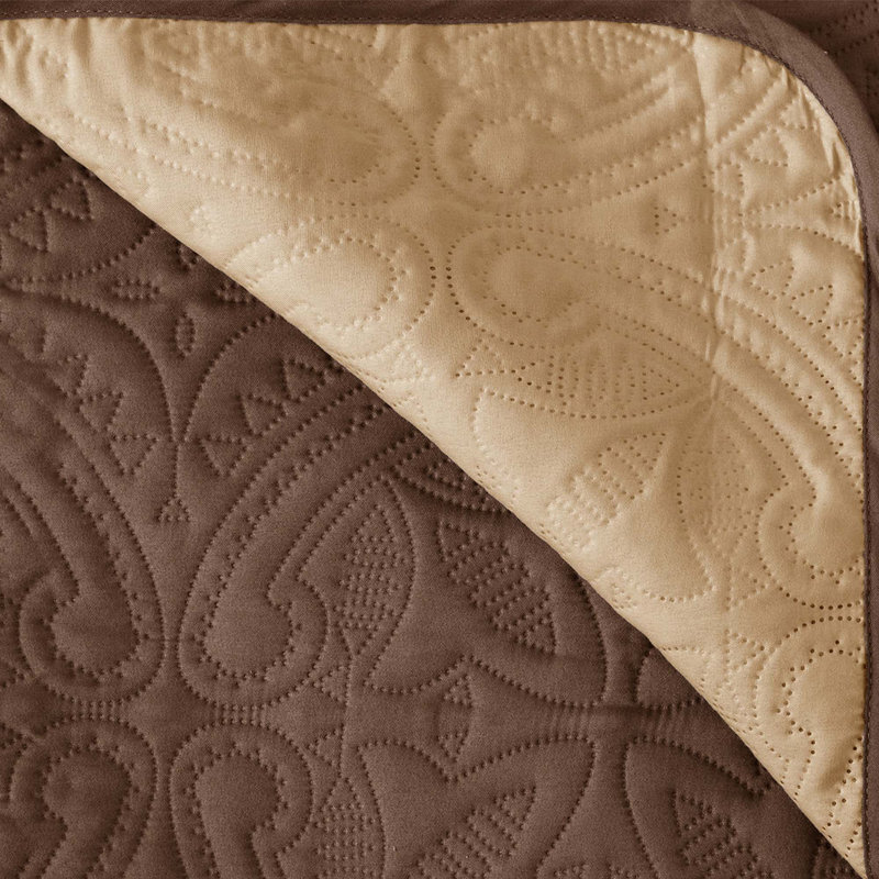 Housse réversible Medallion, Chocolat / Taupe