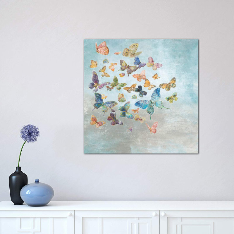 «Beautiful Butterflies Square», reproduction sur toile tendue, Toile tendue, H 18 po x l 18 po x 1,5 po