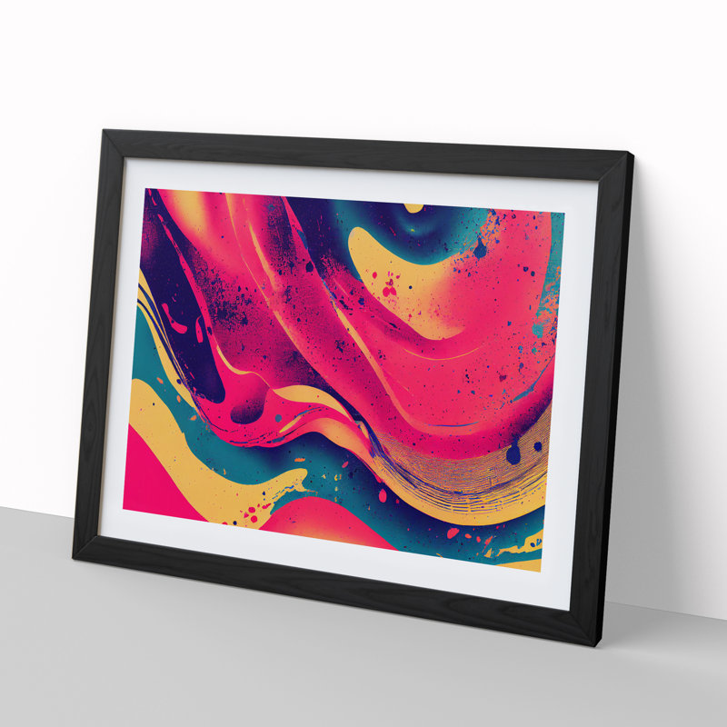 XH1022-9373X Unbeatable Modern Abstract Art - Single Picture Frame Print, 46cm H x 64cm W x 2cm D, Black Framed
