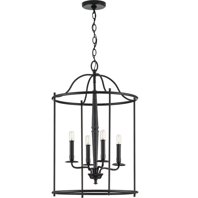 Luminaire suspendu géométrique à 4 lumières Rourke, Noir