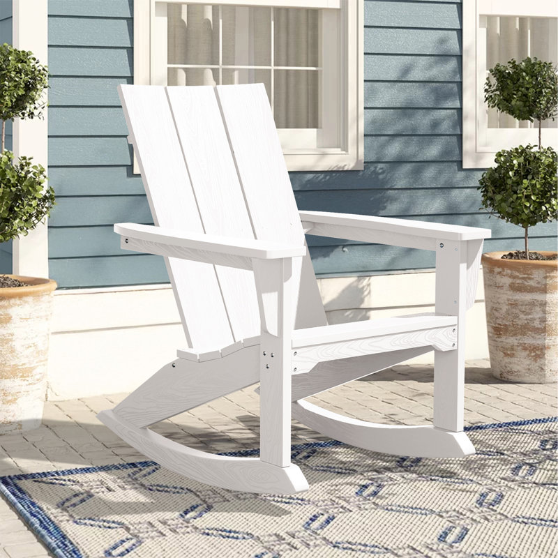 Chaise Adirondack à bascule en PEHD Delman, Blanc