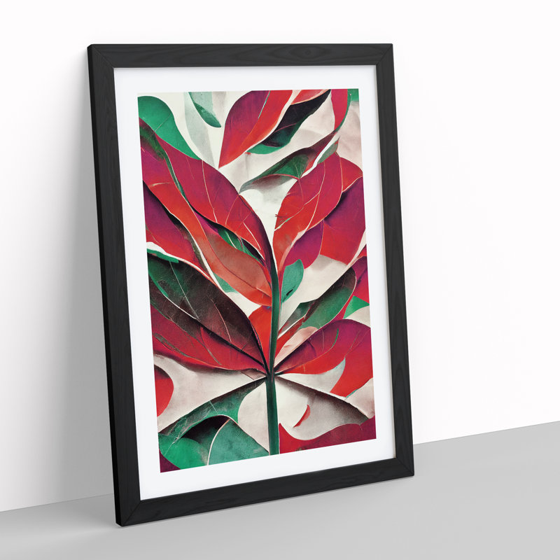 Leaf - Single Picture Frame Print, 64cm H x 46cm W x 2cm D, Black