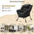 Lazy Chair, Modern Comfy Lounge Accent Chair, Large Sofa Armchair With A Side Pocket, Leisure Reading Chair For Bedroom, Living Room, Dorm, Black-1675750239