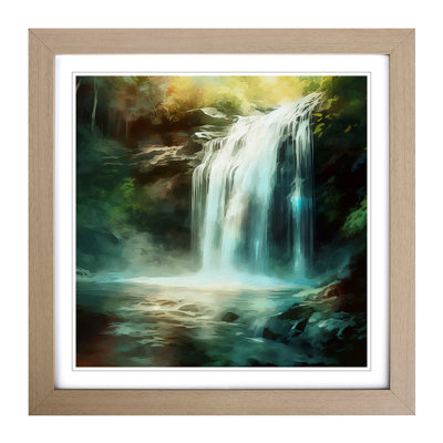 Waterfall Digital Art No.1 - Framed Print