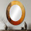 Orange Chaos Collage II - miroir mural ovale moderne orange-1819022592